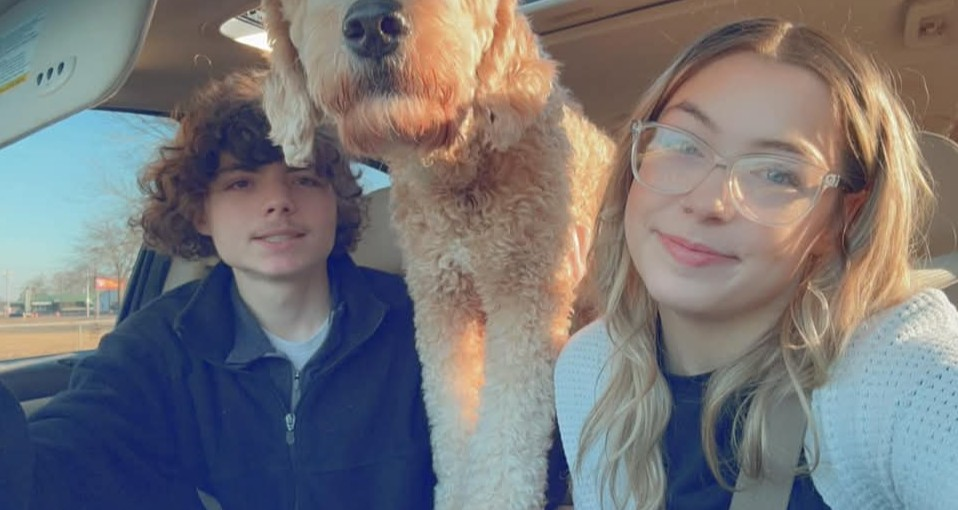 Drake, Jayme, and their dog